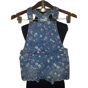 NWT 2PC Denim Overalls Butterfly Shorts 5T